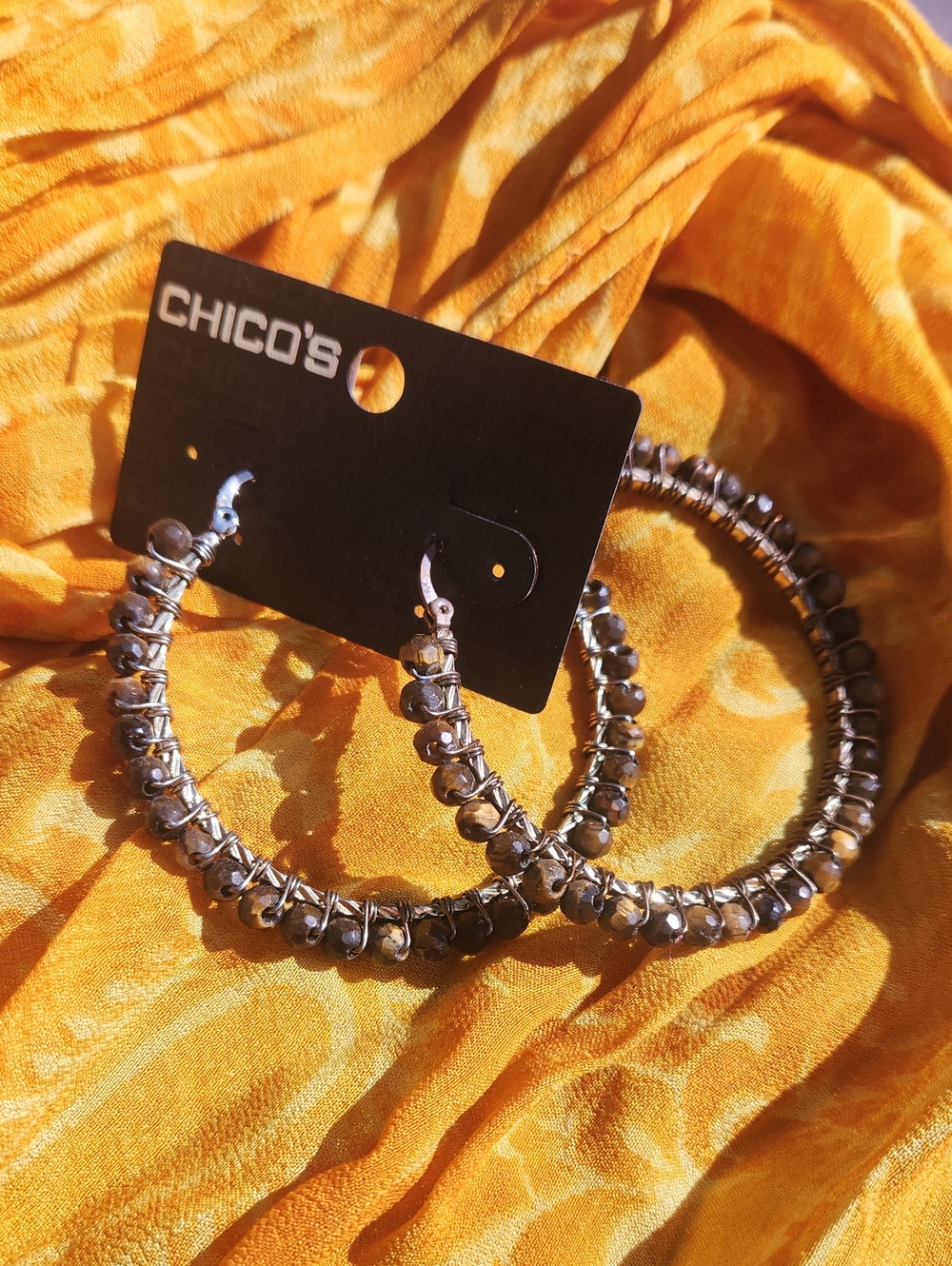 Chico's Beaded Hoop Earrings